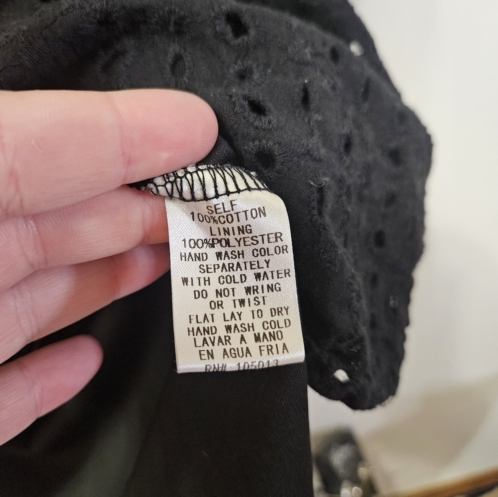 Andree V Neck Black Eyelet Dress! - Picture 3 of 5